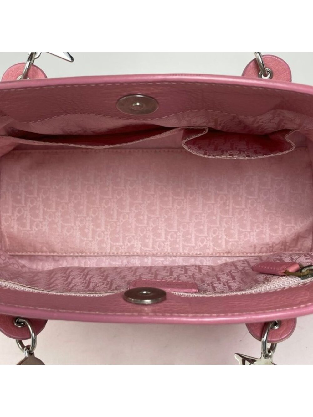 ★SOLD★ Dior Logo Handbag Flower Embroidery Leather Pink - Picture 10 of 10